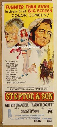 p990 STEPTOE & SON Australian daybill movie poster '72 English comedy!