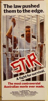 p992 STIR Australian daybill movie poster '80 Australian prison!