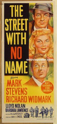 p998 STREET WITH NO NAME Australian daybill movie poster '48 Widmark