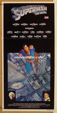 q012 SUPERMAN Australian daybill movie poster '78 Chris Reeve, Kidder