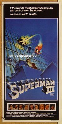 q014 SUPERMAN 3 Australian daybill movie poster '83 Reeve, Pryor, Kidder