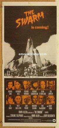 q019 SWARM Australian daybill movie poster '78 Irwin Allen bee attack!