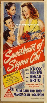 q021 SWEETHEART OF SIGMA CHI Australian daybill movie poster '46 Knox