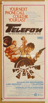 q042 TELEFON Australian daybill movie poster '77 Charles Bronson, Remick