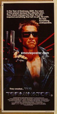 q047 TERMINATOR Australian daybill movie poster '84 Arnold Schwarzenegger