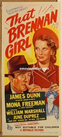 q050 THAT BRENNAN GIRL Australian daybill movie poster '46 Dunn, Freeman