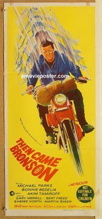 q055 THEN CAME BRONSON Australian daybill movie poster '69 hippie biker!