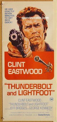 q066 THUNDERBOLT & LIGHTFOOT Australian daybill movie poster '74 Eastwood