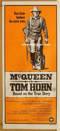q072 TOM HORN Australian daybill movie poster '80 Steve McQueen, Evans