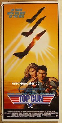 q074 TOP GUN Australian daybill movie poster '86 Tom Cruise, McGillis