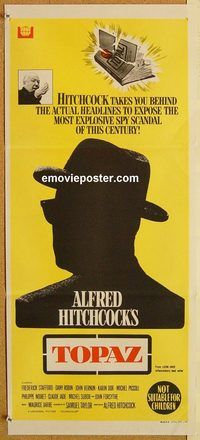 q075 TOPAZ Australian daybill movie poster '69 Alfred Hitchcock, Forsythe