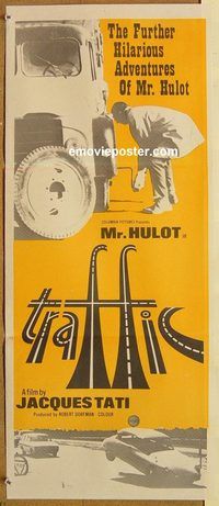q081 TRAFFIC Australian daybill movie poster '73 Tati as Mr. Hulot!