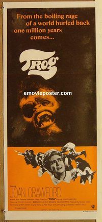 q084 TROG Australian daybill movie poster '70 Joan Crawford, Gough