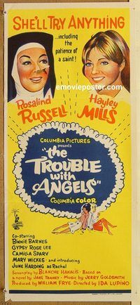 q085 TROUBLE WITH ANGELS Australian daybill movie poster '66 Hayley Mills