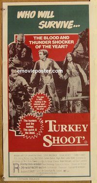 q089 TURKEY SHOOT Australian daybill movie poster '81 Australian sci-fi!