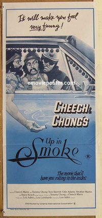q098 UP IN SMOKE Australian daybill movie poster '78 Cheech & Chong