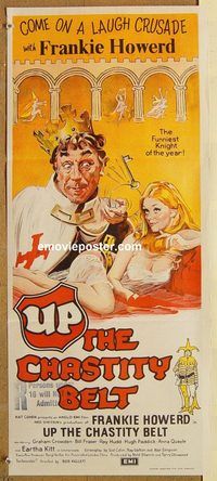 q099 UP THE CHASTITY BELT Australian daybill movie poster '71 English sex!