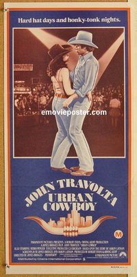 q101 URBAN COWBOY Australian daybill movie poster '80 Travolta, Winger
