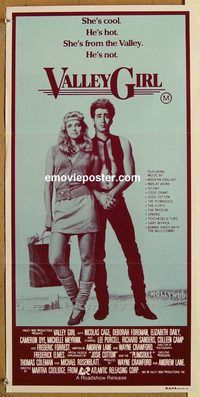 q103 VALLEY GIRL Australian daybill movie poster '83 Nicolas Cage