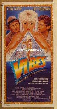 q110 VIBES Australian daybill movie poster '88 Cyndi Lauper, Jeff Goldblum