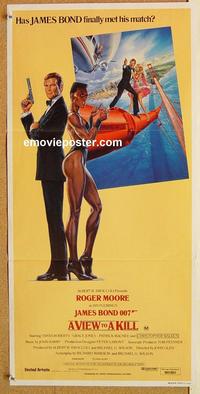 q113 VIEW TO A KILL Australian daybill movie poster '85 Moore, James Bond