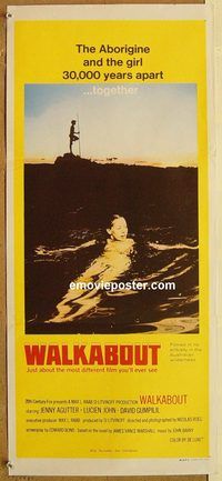 q117 WALKABOUT Australian daybill movie poster '71 naked Jenny Agutter!