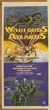 q121 WARLORDS OF ATLANTIS Australian daybill movie poster '78 McClure