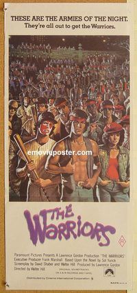 q122 WARRIORS Australian daybill movie poster '79 Walter Hill, teen gangs!