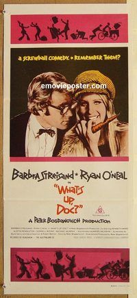 q129 WHAT'S UP DOC Australian daybill movie poster '72 Barbra Streisand