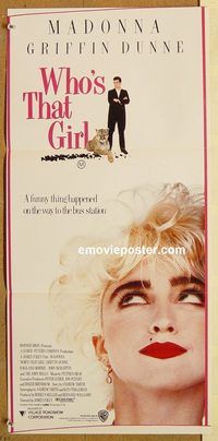 q134 WHO'S THAT GIRL Australian daybill movie poster '87 Madonna, Dunne
