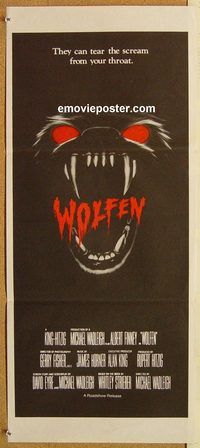 q142 WOLFEN Australian daybill movie poster '81 Gregory Hines, Finney