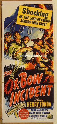 p748 OX-BOW INCIDENT Australian daybill movie poster '43 Henry Fonda