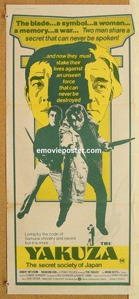 q147 YAKUZA Australian daybill movie poster '75 Robert Mitchum, Schrader