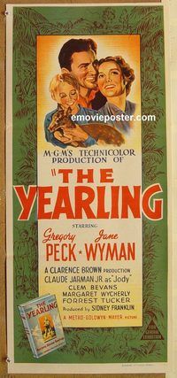 q149 YEARLING Australian daybill movie poster '46 Gregory Peck classic!