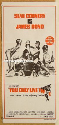 q153 YOU ONLY LIVE TWICE Australian daybill movie poster R80s James Bond