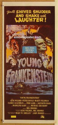 q155 YOUNG FRANKENSTEIN Australian daybill movie poster '74 Brooks, Wilder