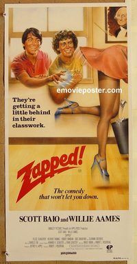 q158 ZAPPED Australian daybill movie poster '82 Scott Baio, Willie Aames