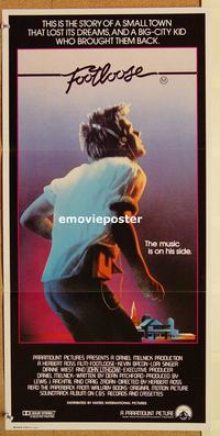 p388 FOOTLOOSE Australian daybill movie poster '84 dancin' Kevin Bacon!
