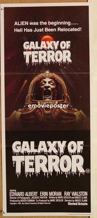 p419 GALAXY OF TERROR Australian daybill movie poster '81 Charo artwork!