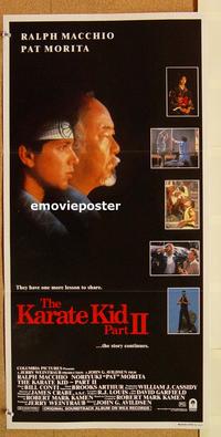 p560 KARATE KID 2 Australian daybill movie poster '86 Pat Morita, Macchio