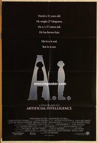 t018 AI one-sheet movie poster '01 Steven Spielberg, Haley Joel Osment