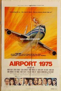 t022 AIRPORT 1975 one-sheet movie poster '74 Charlton Heston, Black