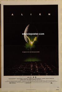 t027 ALIEN one-sheet movie poster '79 Sigourney Weaver, sci-fi classic!
