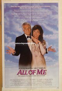 t028 ALL OF ME one-sheet movie poster '84 Steve Martin, Lily Tomlin