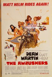 t032 AMBUSHERS one-sheet movie poster '67 Dean Martin, Senta Berger