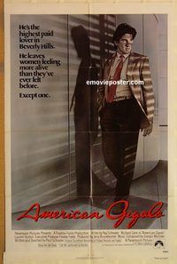 t033 AMERICAN GIGOLO one-sheet movie poster '80 prostitute Richard Gere!