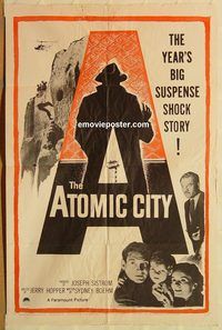 t046 ATOMIC CITY one-sheet movie poster '52 Gene Barry, Cold War!