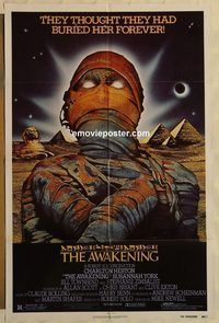 t051 AWAKENING one-sheet movie poster '80 Charlton Heston, Egypt!