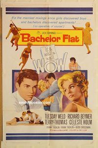 t052 BACHELOR FLAT one-sheet movie poster '62 Tuesday Weld, Richard Beymer