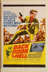 t053 BACK DOOR TO HELL one-sheet movie poster '64 Jack Nicholson, WWII!